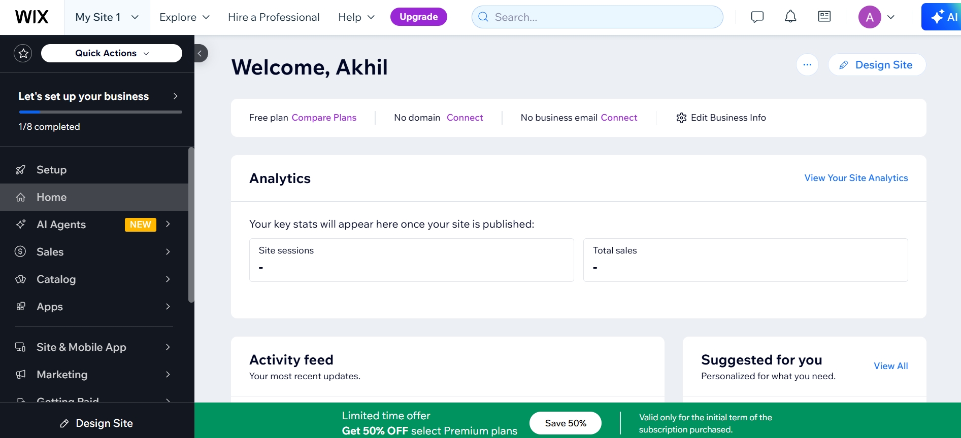 Wix homepage