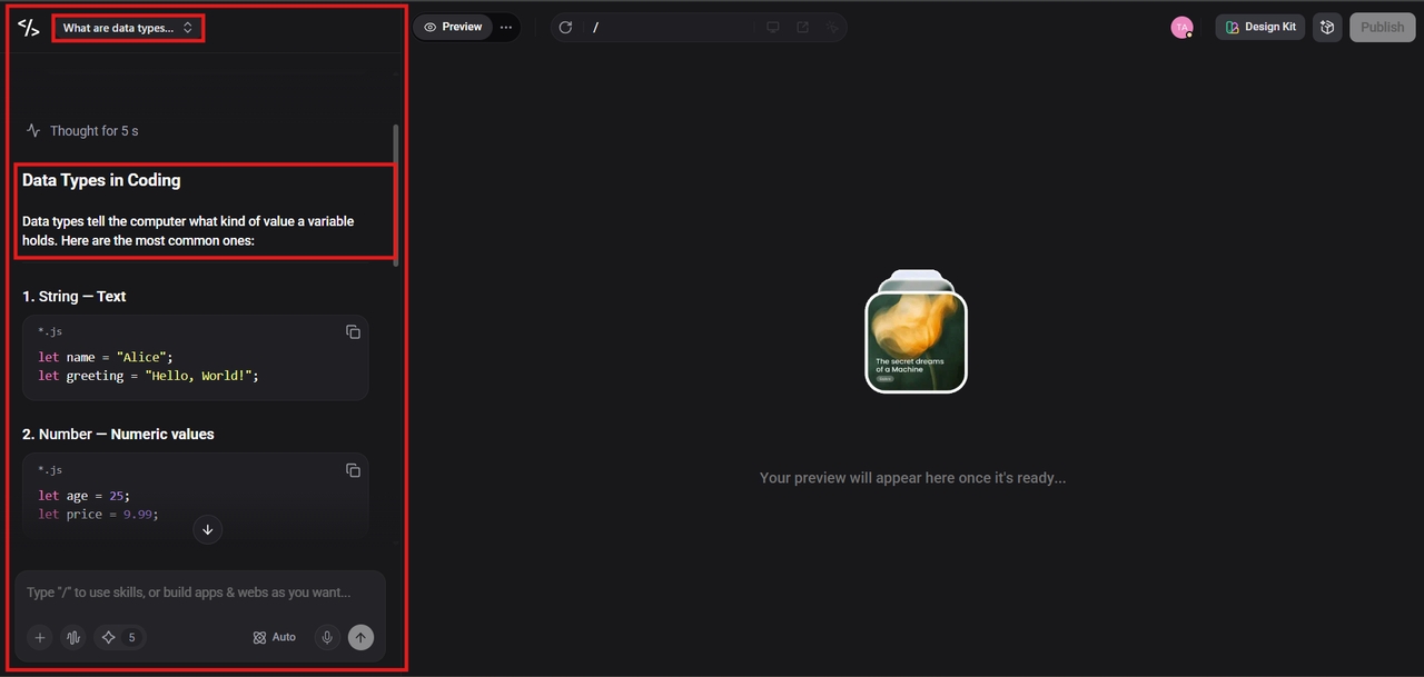 Publish your finished code to live web.