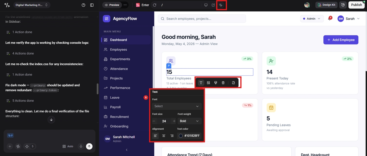 Use the Visual Editor to customize