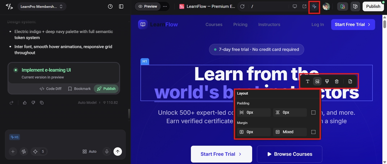 customize the website with visual editor