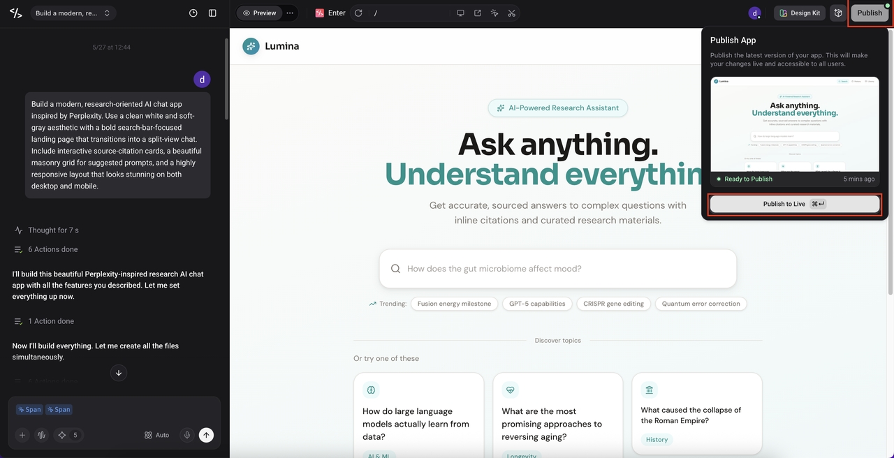 Publish app 