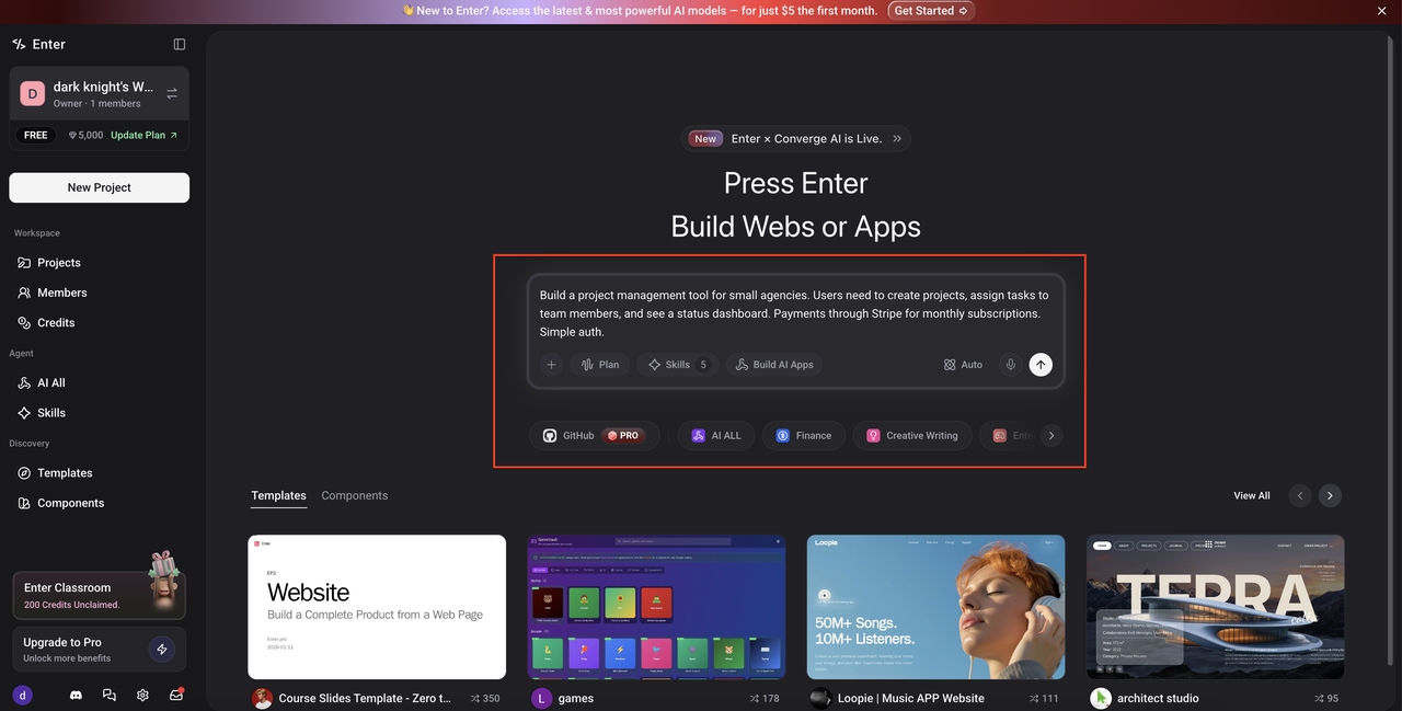 Write specific prompt to build app