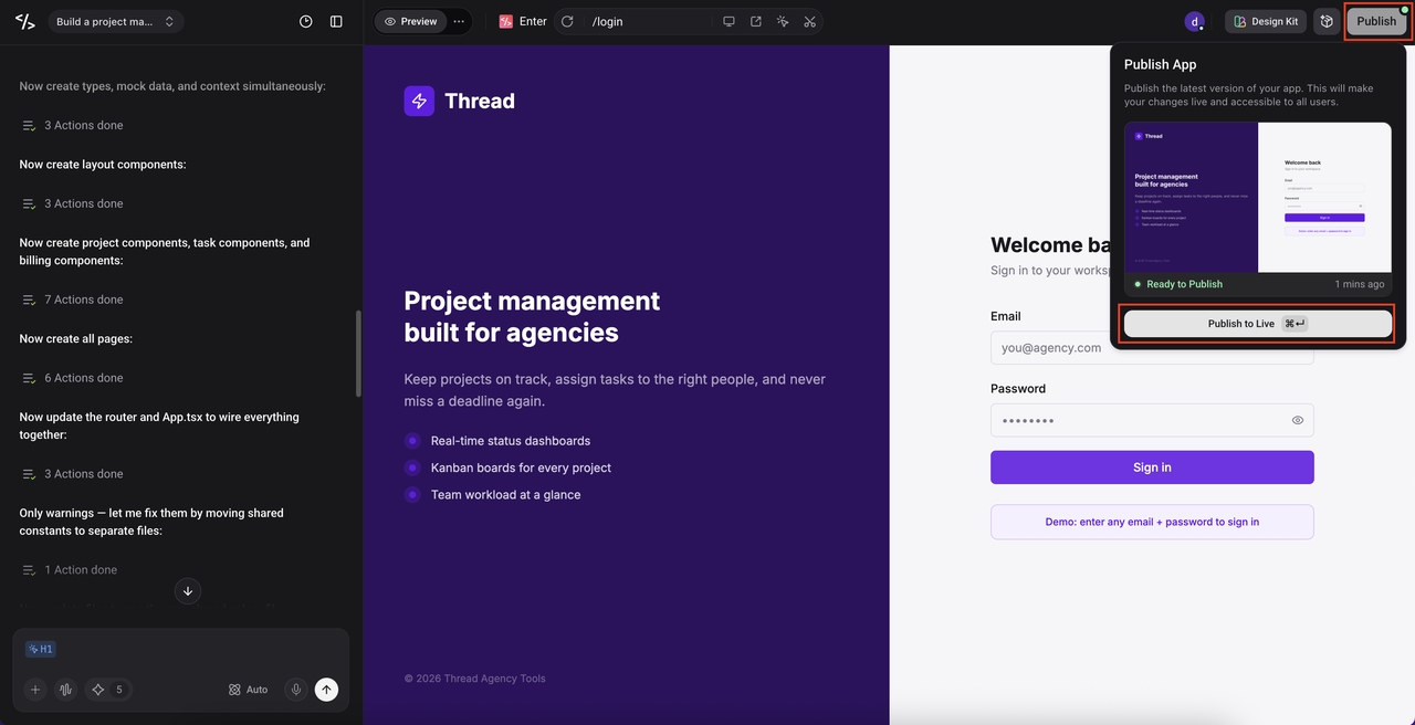 Publish the app