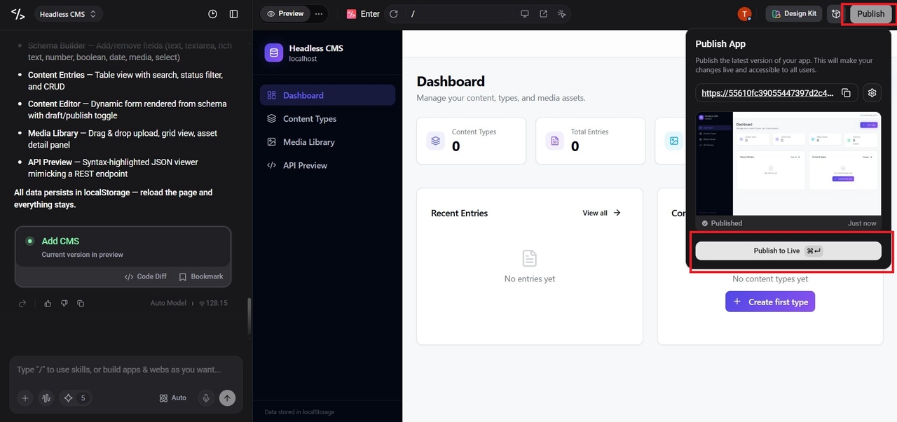 Publish and manage the delivery