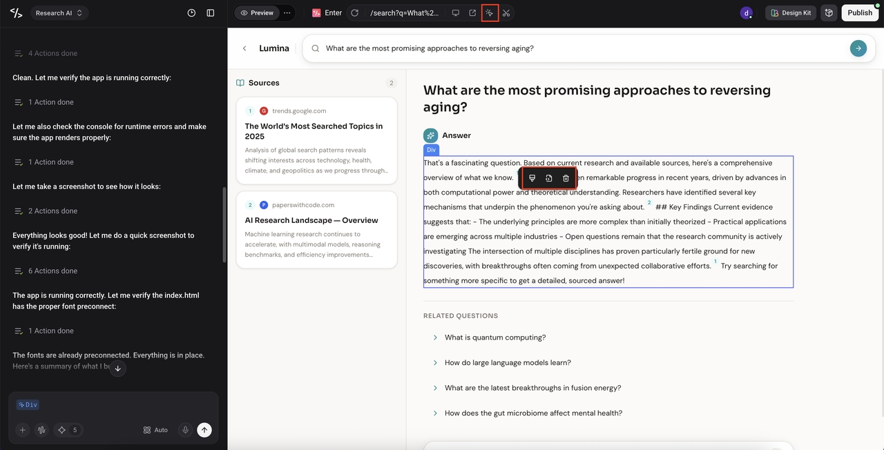 Visual editor Enter Pro