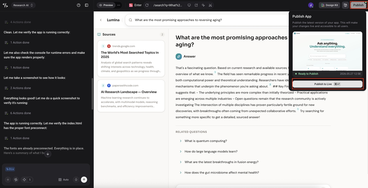 Publish the app