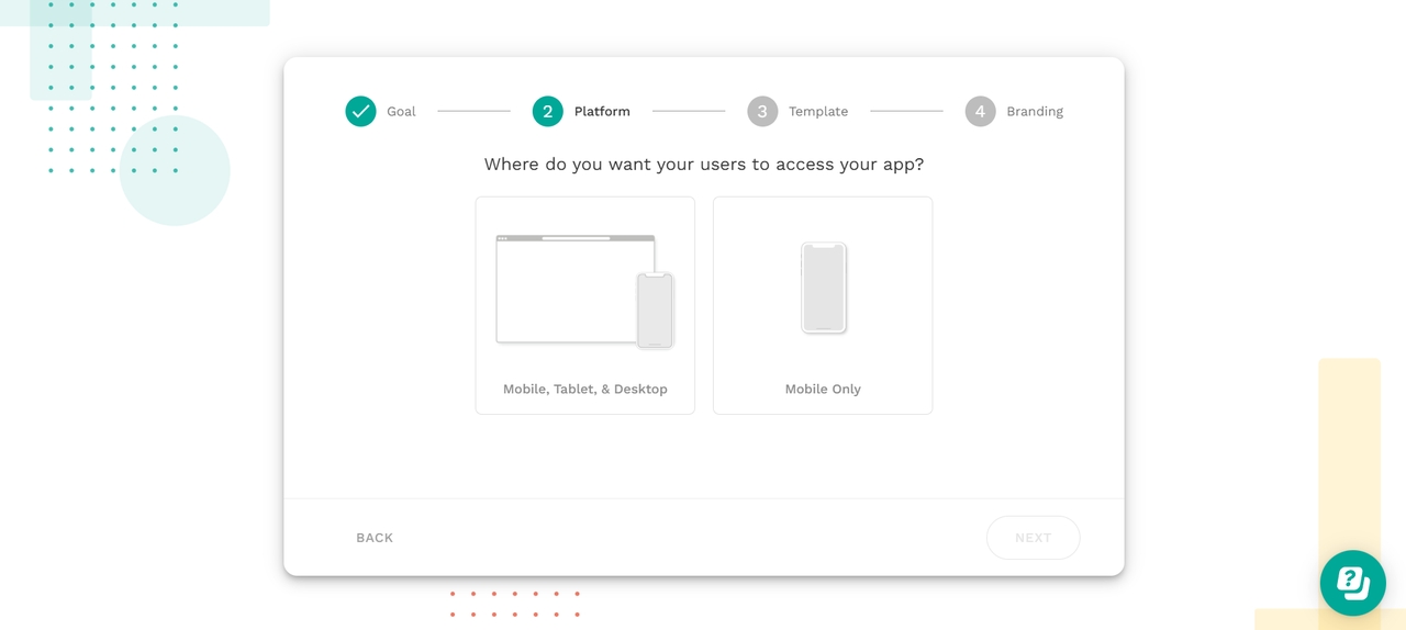 Choose app type