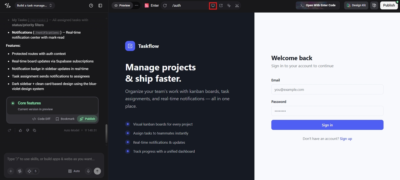 Preview and refine