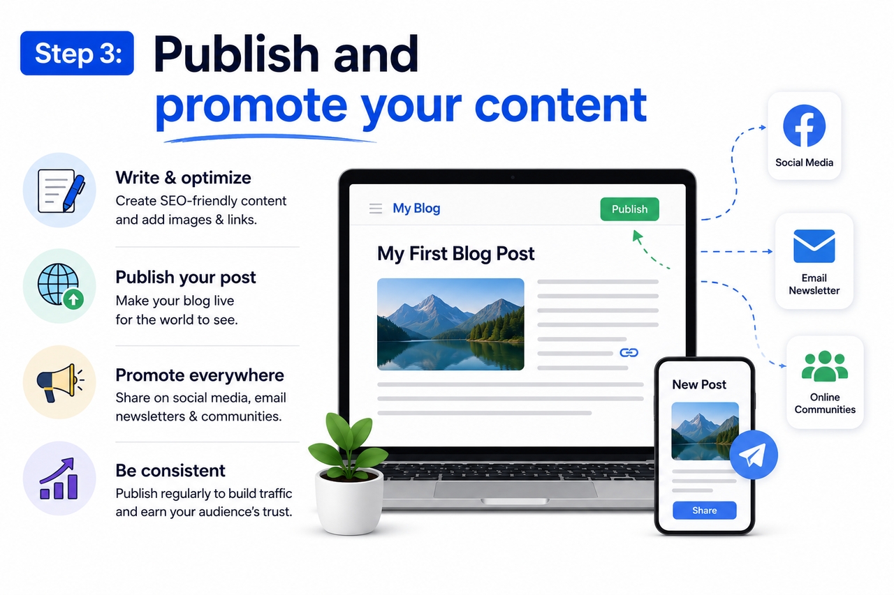 Publish and promote your content