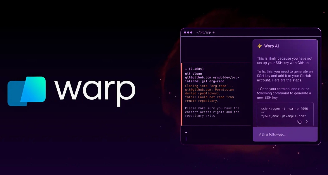 Warp AI terminal