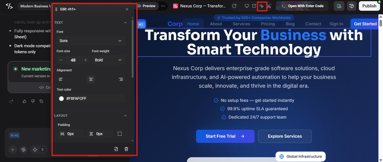 customize the website