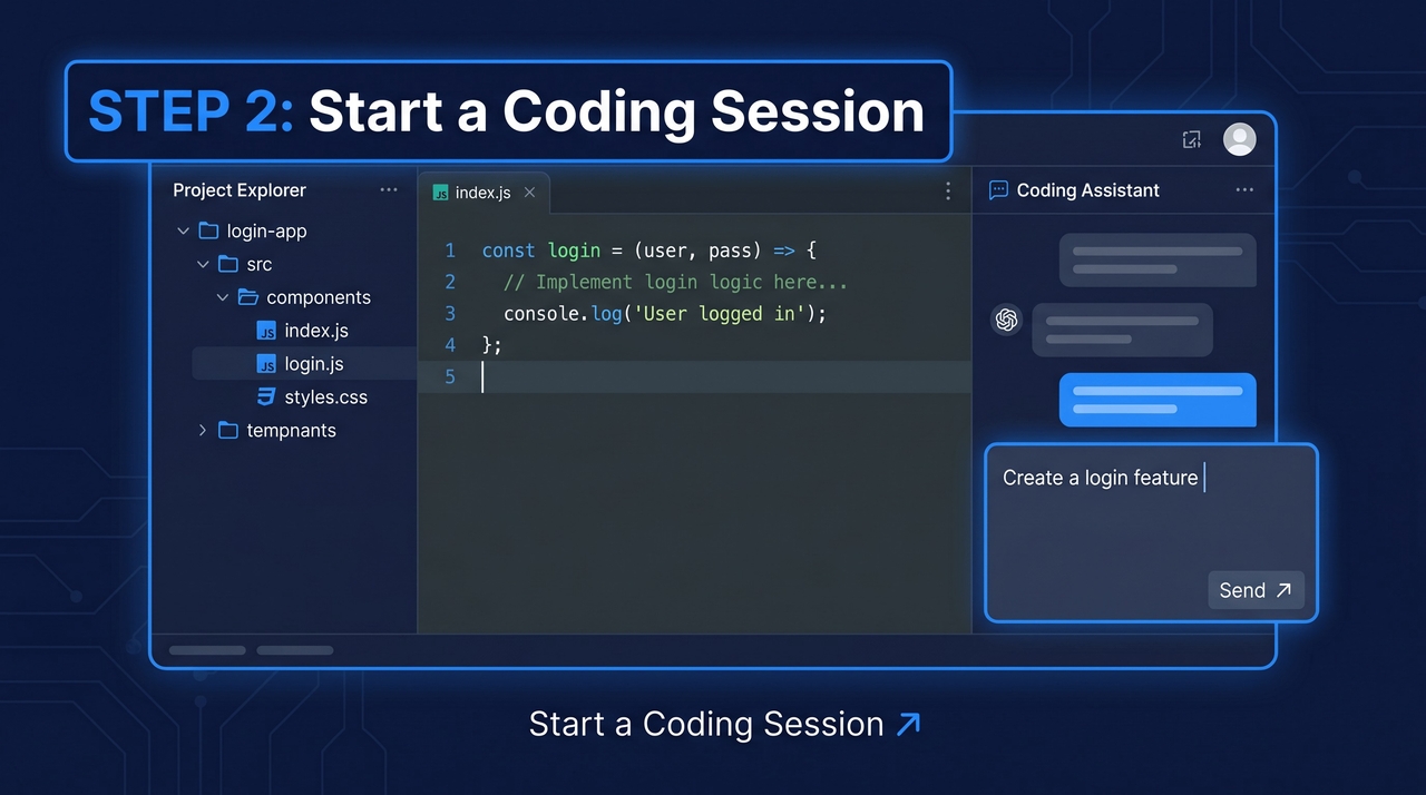 Begin the coding session