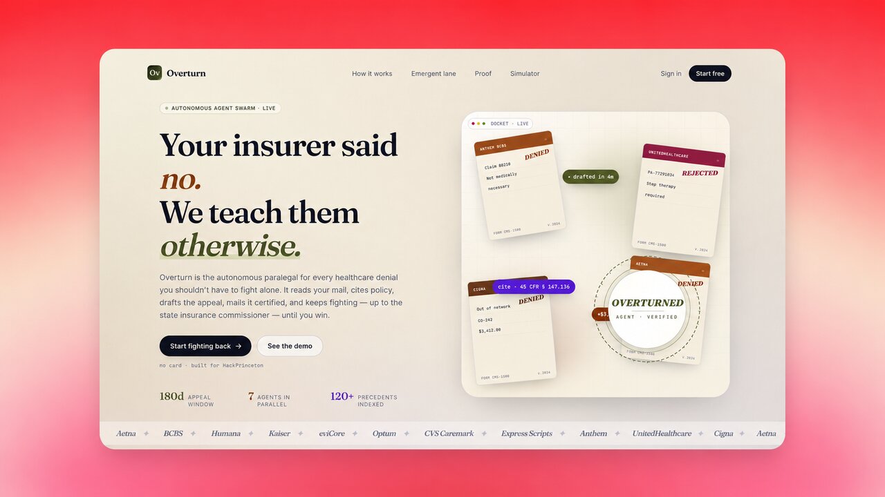A startup used Enter to create certified-mail appeals with real medical guidelines