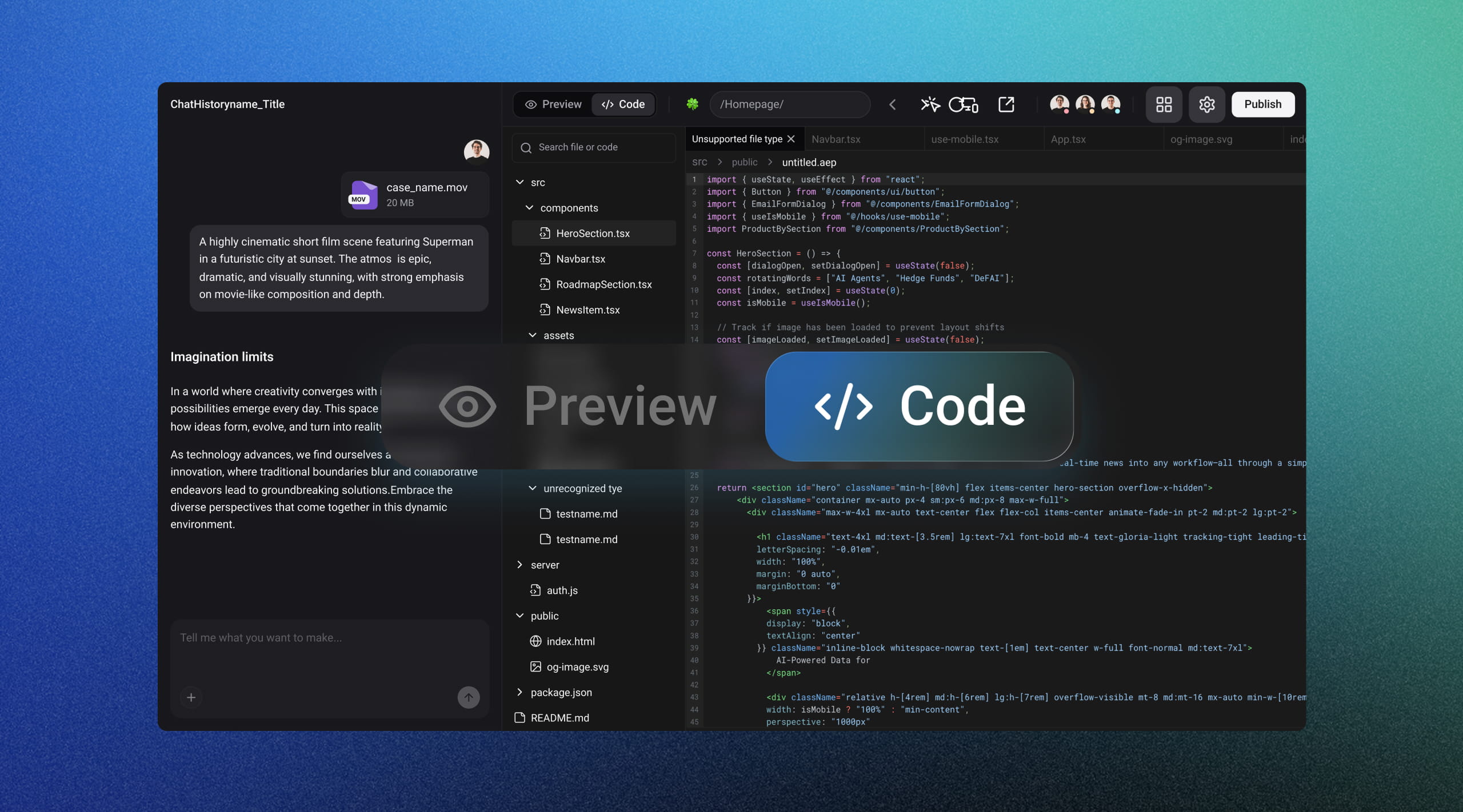 AI Code Editor Built Into Your Dev Workspace