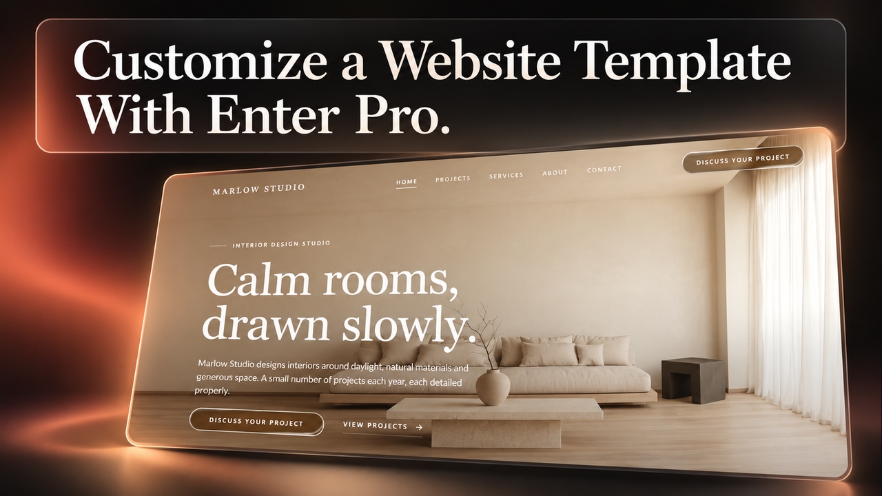 Website Templates: Customize and Publish With Enter Pro