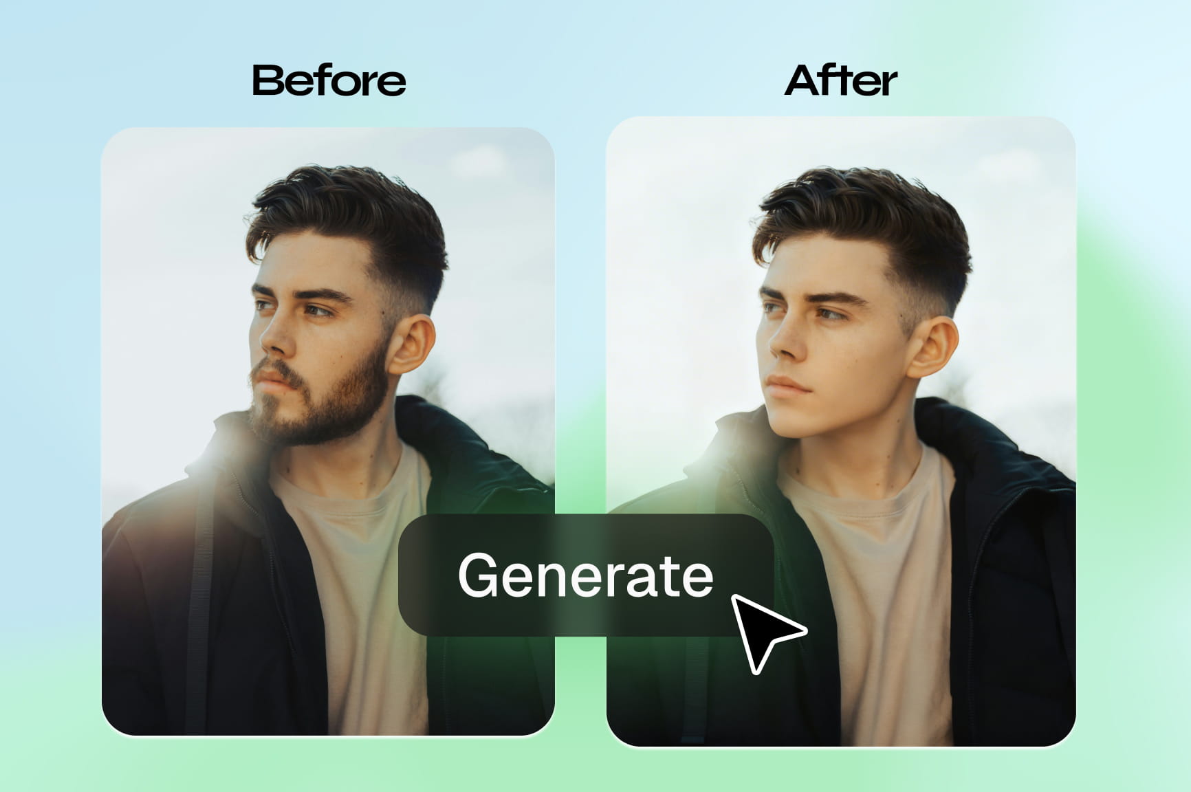 AI No Beard Filter | Get a Clean Shaven Look Online