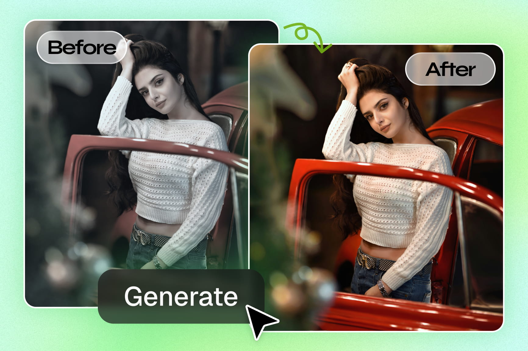 Corrección de color con IA: Mejorar colores de fotos en línea gratis