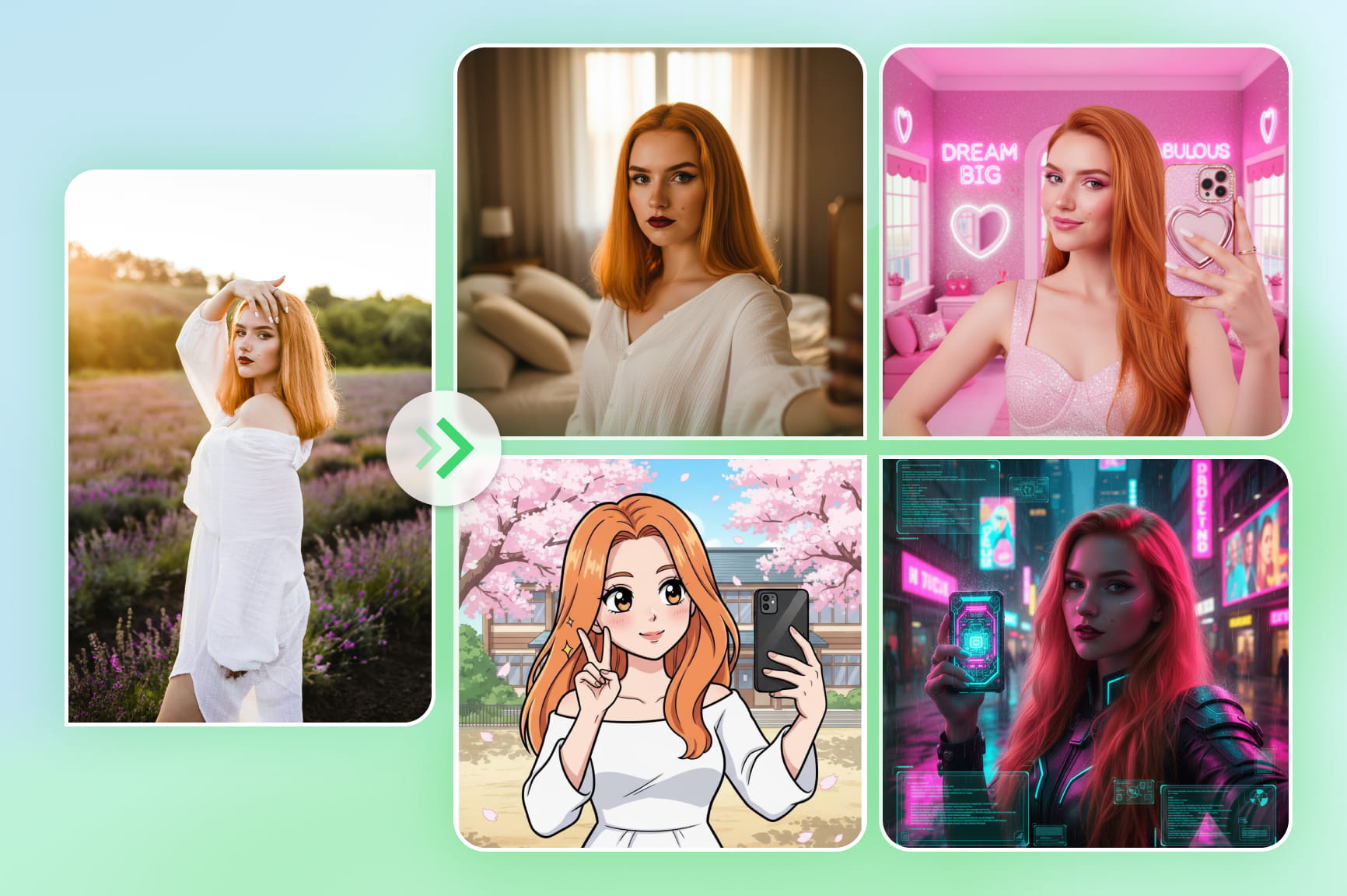 Generador de selfies con IA realista: Convierte fotos en arte