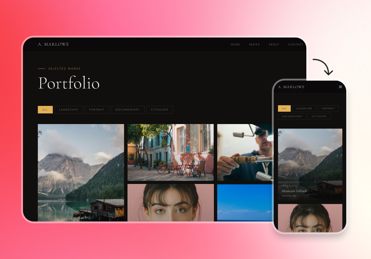 Responsive portfolio galleries