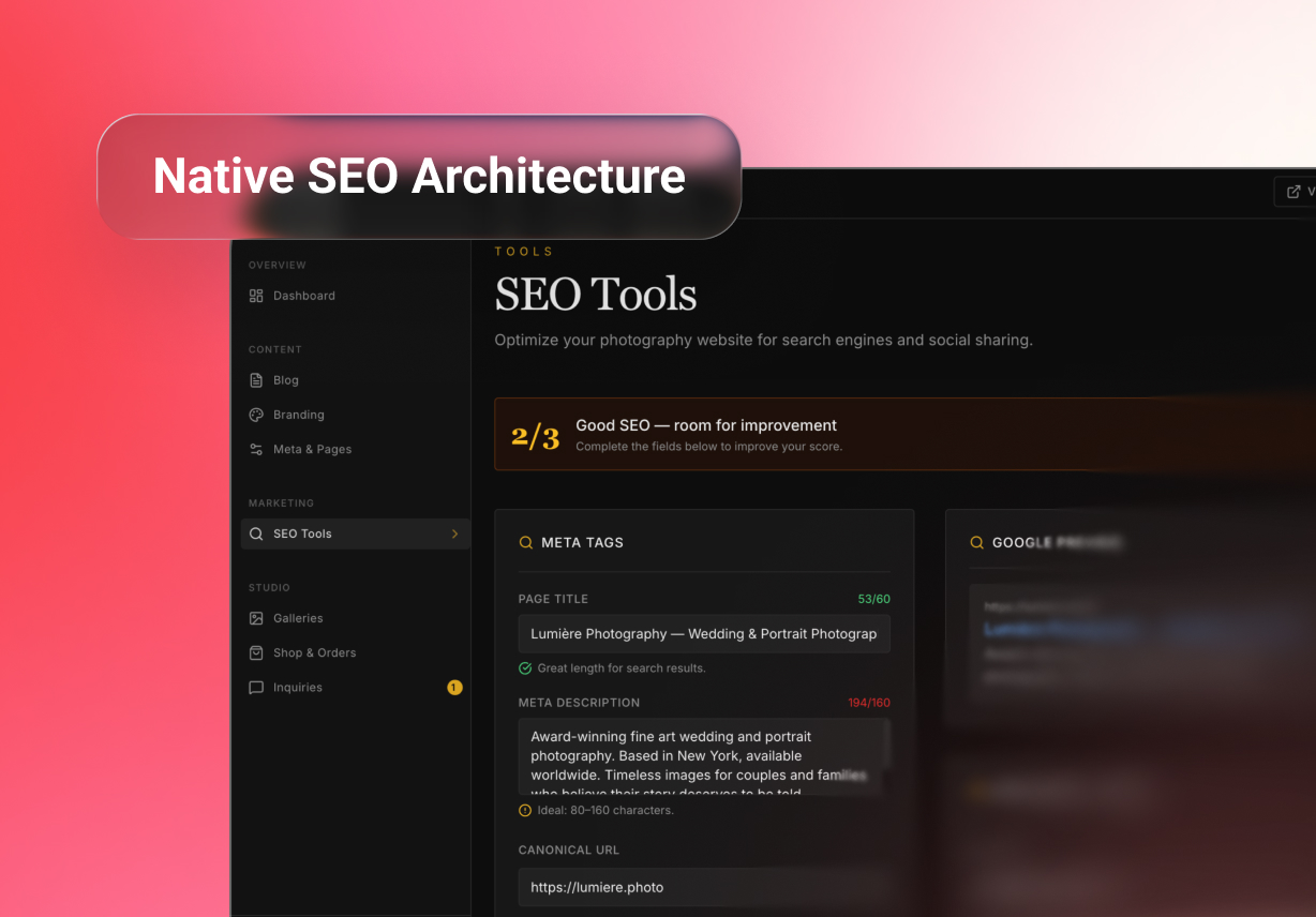 SEO & branding dashboard