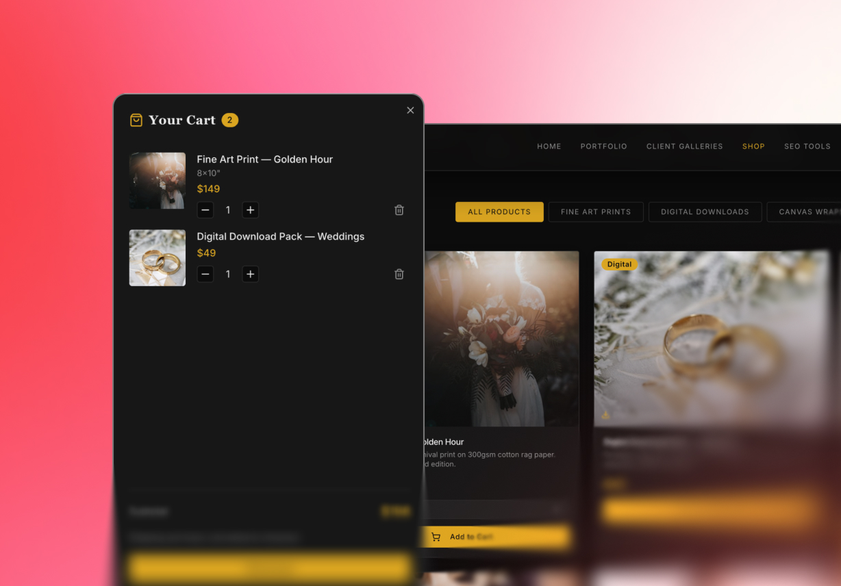 Secure online store features