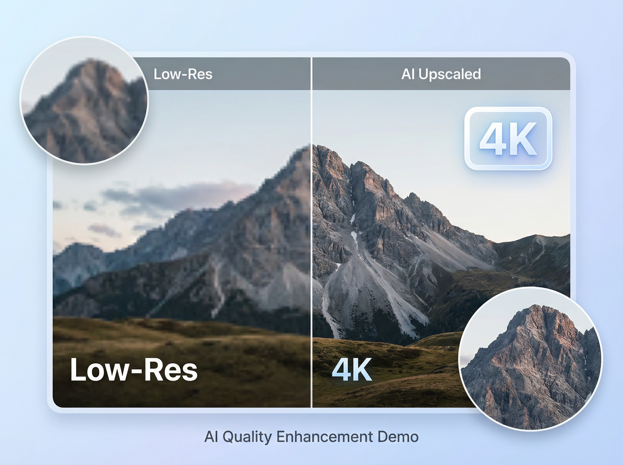 Easily upscale images to 4K or higher quality