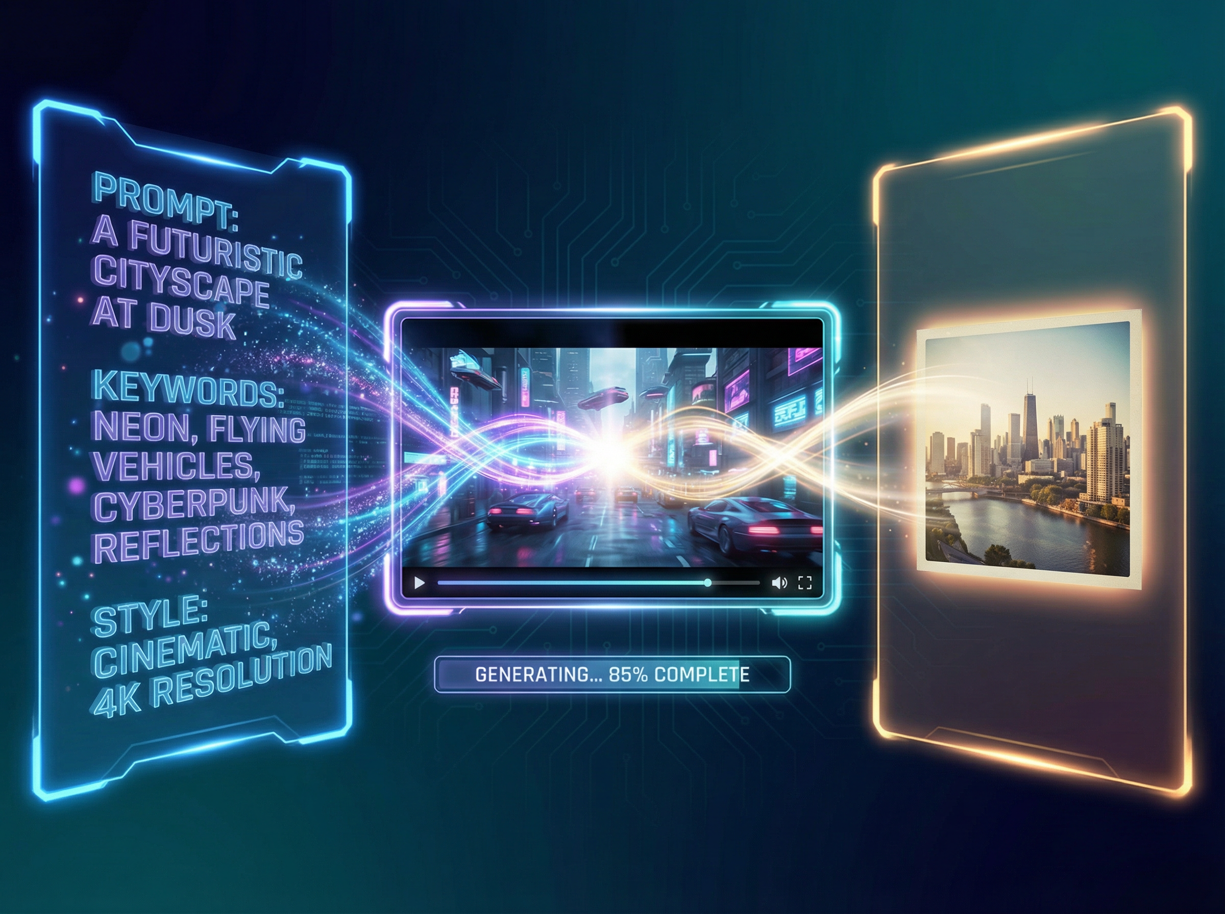 Generate with just text or combine text with images