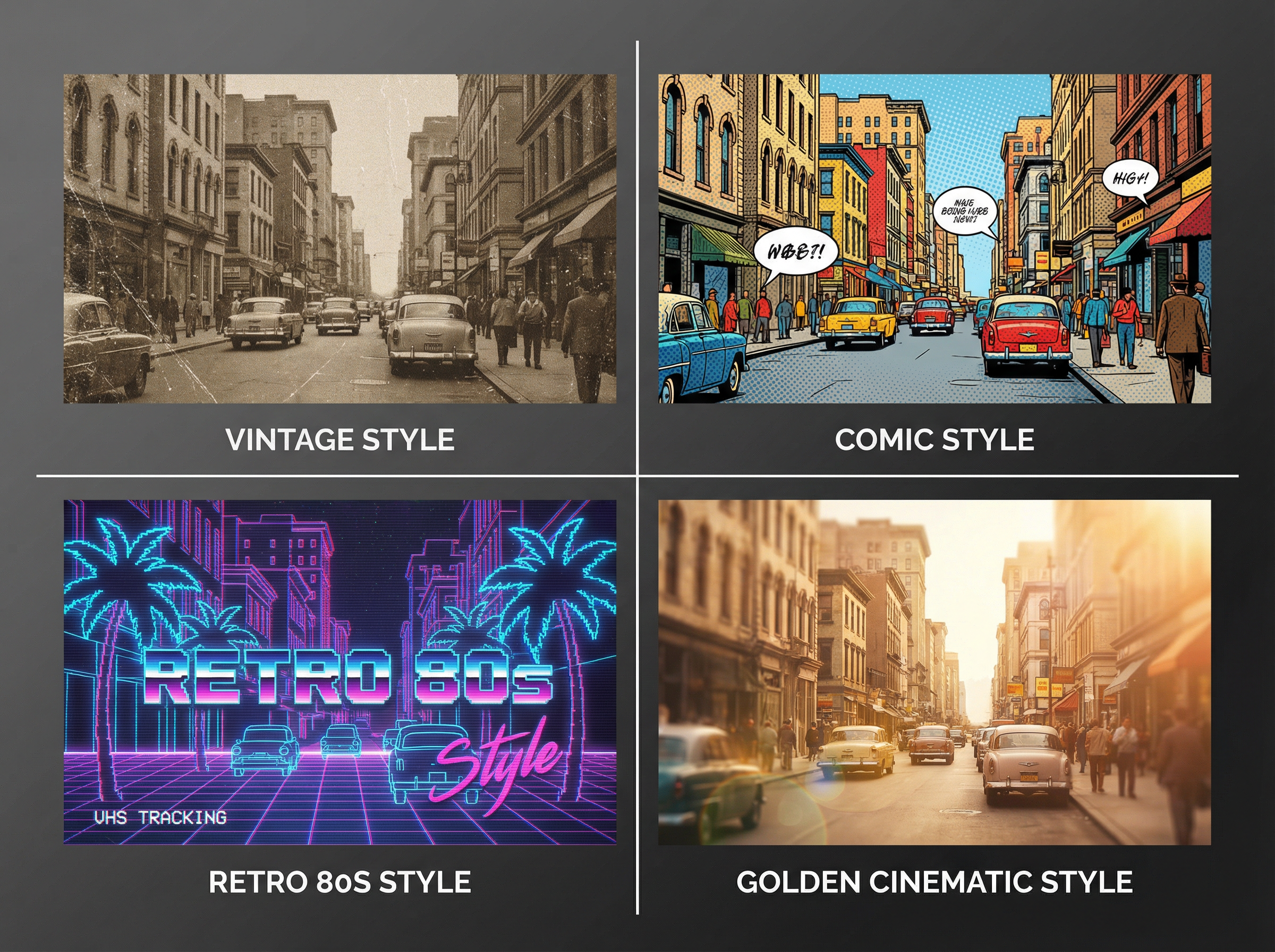 Generate videos in different visual styles