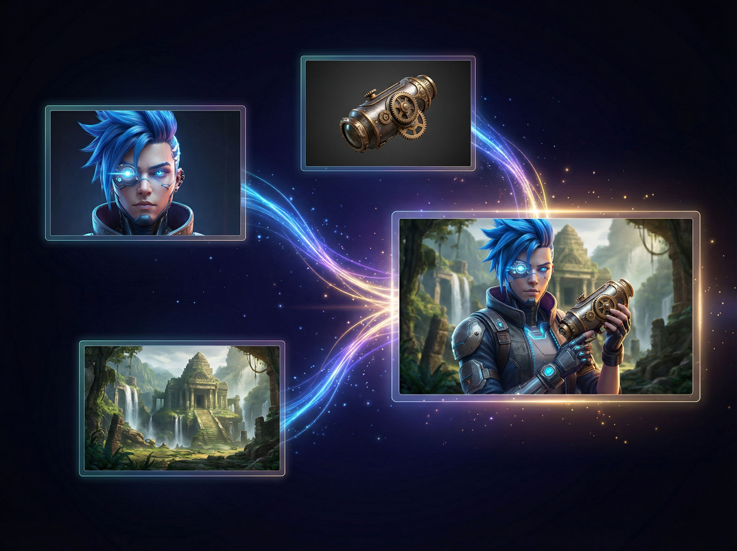 Use multiple reference images in one scene