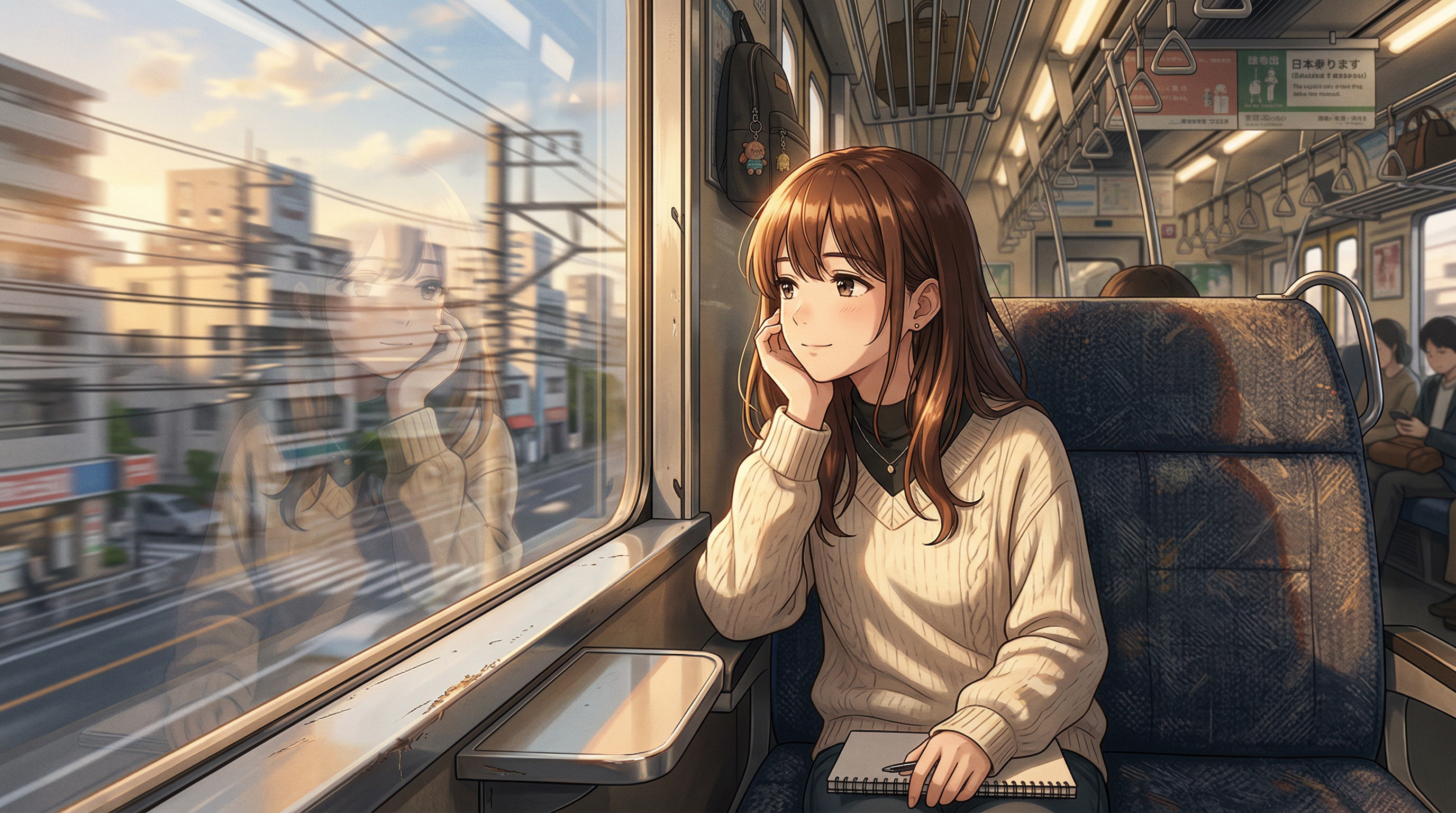 Anime Girl on a Train
