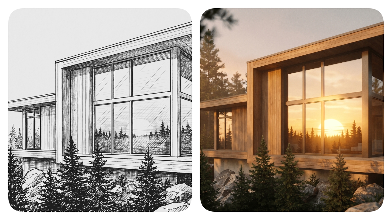 Detailed exterior building renders 
