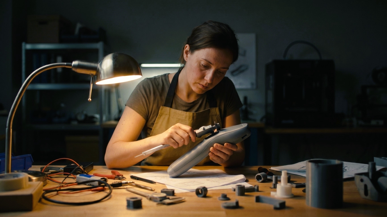 Product developers prototyping physical goods 