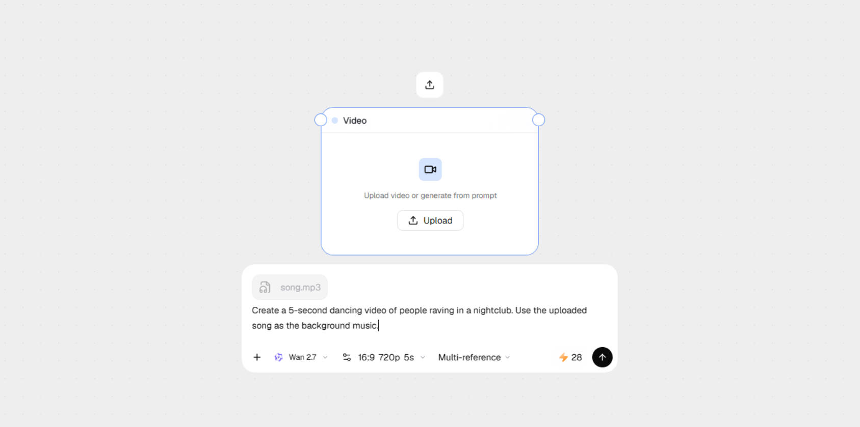 Step 2: Upload your audio file and enter a detailed prompt