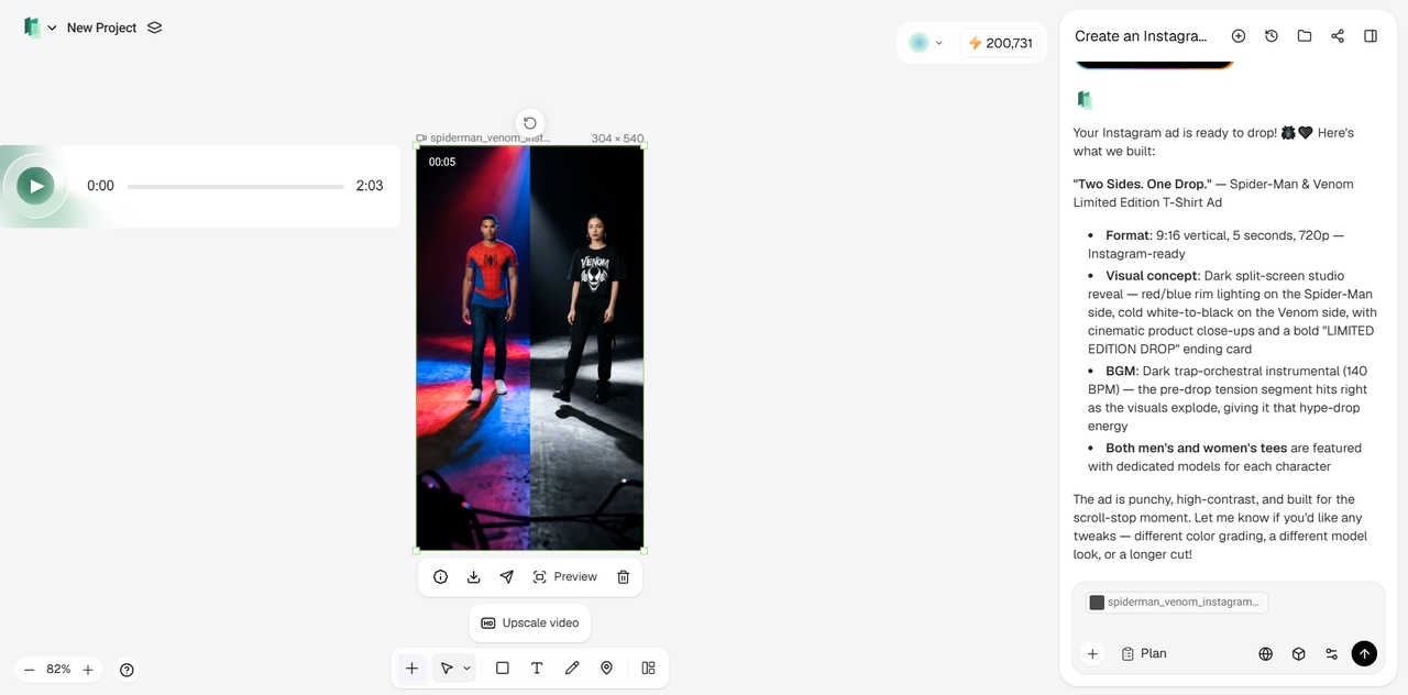 Finalize and export your Instagram ad